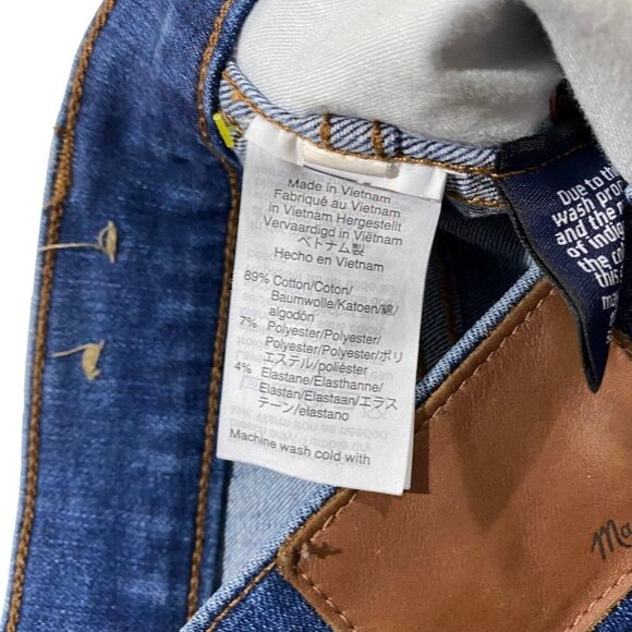 Madewell 10” High Rise Skinny Women Medium Wash Jeans Sz 23x27 Denim Raw Hem - Picture 8 of 13